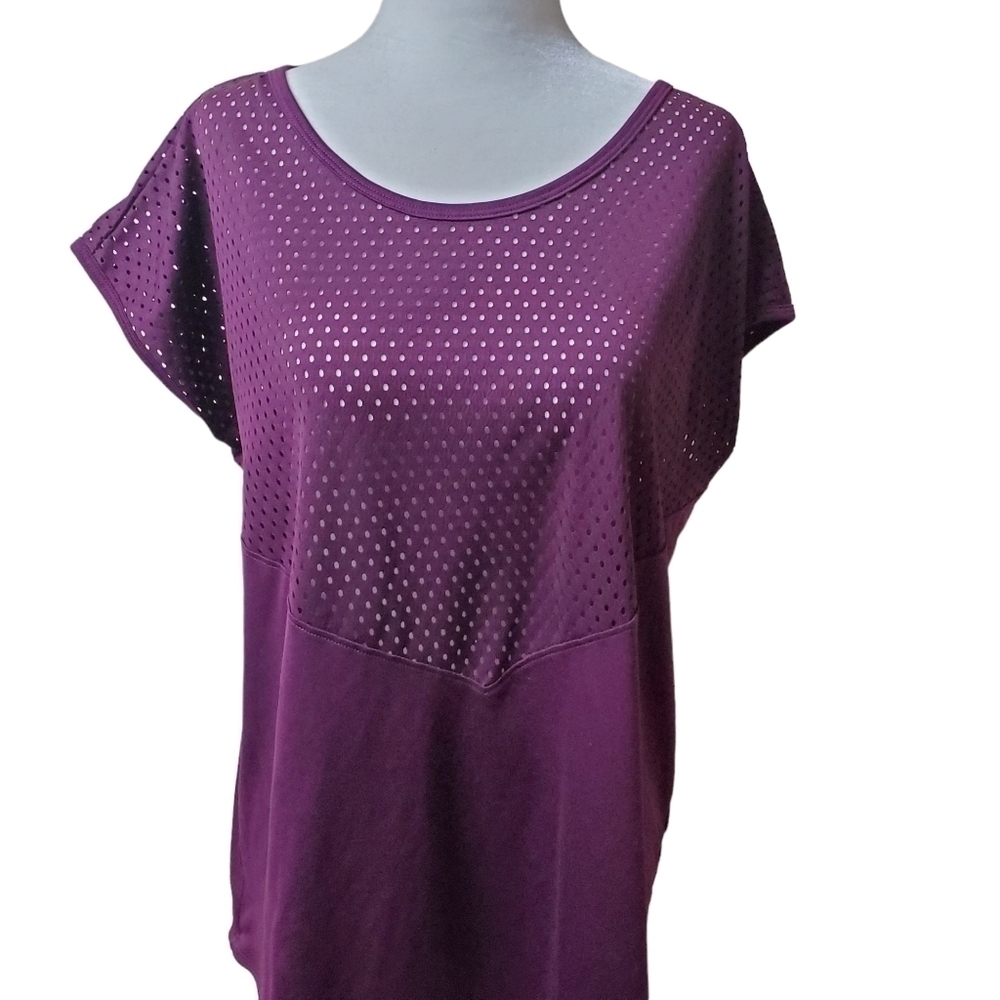 Saucony Open Mesh Workout Top Wine Size Large